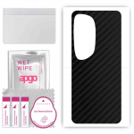 apgo Protective Skin Sticker for the back compatible with Huawei P60 Art., Wrap Film, Foil, Vinyl - Pattern Carbon Black