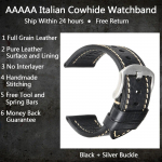 Luksuslik k&auml;sitsi valmistatud kellarihm Ehtsast lehmanahast kellarihm koos liblikpandlaga k&auml;ev&otilde;ruga Hamiltoni SEIKO Citizeni kellarihmadele 19mm