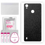 apgo Protective Skin Sticker for the back compatible with ZTE Blade A7 Vita, Wrap Film, Foil, Vinyl - Pattern Black Honeycomb