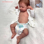 49 cm kogu keha silikoonvin&uuml;&uuml;list vasts&uuml;ndinud beebinukk Loulou uinuv elutruu pehme puudutusega Kaisutav taass&uuml;ndinud v&auml;ikelapsenukk Mitmekihiline 3D-v&auml;rvitud nahaga beebinuku m&auml;nguasi full silicone girl