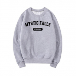 Mystic Falls Virginia dressipluus TVD dressipluusid Vampire Diaries Crewneck dressipluus Hoodie Naiste meeste pikkade varrukatega pulloverid Topid S punane