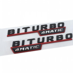 2 tk/partii BITURBO 4MATIC Logo Embleem M&auml;rk Kleebis Auto Poritiiva Kleebis Sobib M//ercedes B//enzile punane