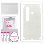 apgo Protective Skin Sticker for the back+sides compatible with Tecno Spark 7 Pro, Full Wrap Film, Foil, Vinyl - Pattern White Fabric