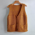 V-kaelusega vest moevest Kevadine ja s&uuml;gisene avara kootud kardigan, sobiv l&uuml;hike mood topp One Size