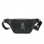 Rock Skull naiste v&ouml;&ouml;kott Neet rinnakott Aurutatud v&ouml;&ouml;kott Naiste kotid Punk Fanny Packs Naiste kotid 28*14*5cm must