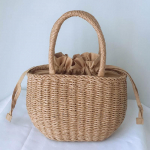 Suvine naiste k&auml;sitsi kootud rotangist kott &otilde;lgedest rahakott vitstest rannapulmade k&auml;ekott Suvine sidurikorv Ostukotid 27*12*17cm beež