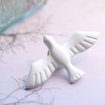 Pin de cuello de ramillete para mujer y hombre, broche de paloma de la paz blanca, arte de Metal, insignia de moda coreana, joyer&iacute;a, nuevo valge