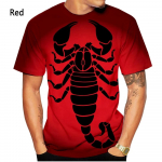 Meeste moodne T-s&auml;rk suvine vabaaja l&uuml;hikeste varrukatega Scorpion 3D-printimisega T-s&auml;rk S