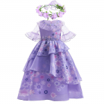 Laste t&uuml;drukute Isabella kleit Encanto Cosplay kost&uuml;&uuml;m Mirabel Madrigal Suveprintsessi kleit 100 lilla