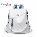 Cozy Up topelt &otilde;lakott, naiste pehmest nahast reisiseljakott, kaheotstarbeline, naiste suur vaba aja kott 33x14x31cm valge