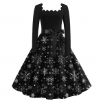 Naiste mood ruudukujulised vabaaja &otilde;hukesed j&otilde;ulutr&uuml;kiga pikkade varrukatega kleidid L must