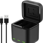 Akulaadija GoPro Hero 11 Hero 10 Hero 9,3 kanaliga USB aku kiirlaadija GoPro Hero 11/10/9 aku laadimise salvestus&uuml;mbrisele