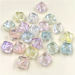 Kodused peotarbed K&auml;sitsi valmistatud 10 tk l&auml;bipaistvad kandilised lahtised helmed DIY k&auml;ev&otilde;ru UV pimestava v&auml;rviga kaelakee valmistamise materjal akr&uuml;&uuml;l ehted aksessuaarid mitmev&auml;rviline