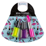 Pliiats ja 2 markerit k&uuml;&uuml;nelaki ja huulepulga kujul