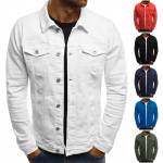 Teksajakk vabaaja &uuml;hev&auml;rviline rev&auml;&auml;rkrae jakk Kardigan n&ouml;&ouml;biga kaubajope meestele L