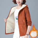 Suures suuruses naiste moekas kapuutsiga mantel &ndash; soe fliisvoodriga velvetist stiilsed pikad varrukad ja praktilised taskud M