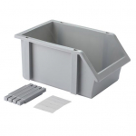 Kihiline hoiukast Lauaorganisaator Siltidega hoiukast Virnastatav mitmest karbist koosnev salvestuskomplekt, mida on lihtne kokku panna kontoritarvete jaoks valge