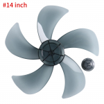 12/14-tollise plastikust ventilaatori tera vahetus 5 lehte koos mutrikattega majapidamises seisvate pjedestaaliga ventilaatori lauaventilaatori tarvikute jaoks 14 Inch