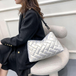 Talvine soe naiste &otilde;lakott Luksuslik disainiga tepitud ruuduline kerge nailonist naiste naiste kott Naiste k&auml;ekotid kuld