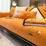 Pehme &scaron;enilltikandiga nelja hooaja universaalne diivanir&auml;tik, L-kujuline sektsiooniline libisemisvastane diivanikate elutuppa 70*90cm 1pc oranž