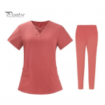 2tk/komplekt Unisex haiglavormikomplekt V-kaelusega l&uuml;hikeste varrukatega taskud Topid Elastsed v&ouml;&ouml;p&uuml;kste komplekt Kiirelt kuivav haigla hambaravi koorimine vormiriietus S kuninglik sinine v&auml;rv