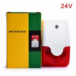 Vilkuv sireenialarm 103 Db sarv 12V/24V/220V juhtmestik Vilkuv alarm v&auml;lialarm DC 24V