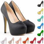 Naiste Kingad 14cm Seksikad Super K&otilde;rged Kontsad Moodsad &Uuml;marate Ninadega Platvormkingad Vabaaja Peokleit Punased Pulmakleidikingad Suur Suurus 44 37 must