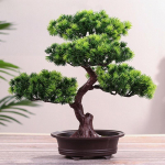 Kaunis m&auml;nnipuu dekoratiivne bonsai simulatsioon ja realistlikud isetegemise lihtsad potitaimede kaunistused B roheline