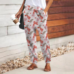 Naiste 3D musta kikilipsi prindiga p&uuml;ksid, paeltega, elastse v&ouml;&ouml;kohaga, lahtised p&uuml;ksid, vabaaja pikad p&uuml;ksid, taskutega p&uuml;ksid XS must