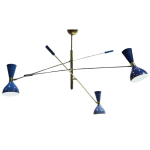 Itaalia Reguleeritav Triennaal 3 haruga l&uuml;hter Messing Stilnovo stiil Kesk-Cent