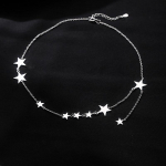 925 Sterling Silver Tutt Star Charm Ripats Choker Kaelakee Peened Naiste Ehted Ehted dz661