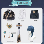 Xingqiu Cosplay Kost&uuml;&uuml;m T&auml;iskasvanute Karnivali &Uuml;likond Parukas Anime Halloweeni Peo Kost&uuml;&uuml;mid Maskeraad Naised M&auml;ng L-(Costume+Wig)