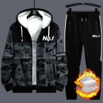 Meeste talvine suures suuruses spordi&uuml;likond Kirjatr&uuml;kiga pikkade varrukatega kapuutsiga kett + paksendatud p&uuml;ksid, kaheosaline komplekt XXXXL