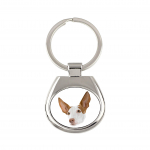 Ibizan Hound, Ibizan Podenco, Ibizan Warren Hound - geometric keychain with a photo and the inscription Art-Dog