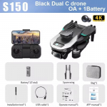 Uus S150 &otilde;hufotograafia droon 8K HD kahe kaameraga WIFI FPV optilise voolu takistuste v&auml;ltimine harjadeta mootor professionaalne kokkupandav neljakopteri m&auml;nguasi kingitus 1 Battery