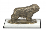 Polish Lowland Sheepdog, PON, Valee Sheepdog - dog figurine, statue on white marble, trophy for Art-Dog dog show exhibition