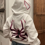 T&auml;ielik t&otilde;mblukuga Spider Hoodie Naiste Meeste T&auml;navar&otilde;ivad Harajuku Graafiline Suur jakk Kapuutss&auml;rk Punk Gothic Y2K Riided Dressipluus L