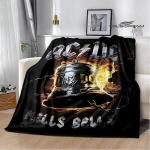 Rockb&auml;nd AC/DC retrotr&uuml;kiga flanellist soe pleed piknikutekk voodikate viskepleed voodipesu S&uuml;nnip&auml;evakink 30x40in