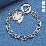 925 h&otilde;bedane topelts&uuml;damega OT pandlaga ripatsiga k&auml;ev&otilde;ru Moodsad pulmaehted 20CM