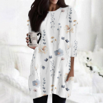 Naiste vabaaja 3/4 varrukatega s&auml;rgid Moeprinteriga tuunikatopid taskutega M pruun