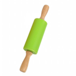 Mini silikoonrulliga k&uuml;psetustarvikud P&ouml;&ouml;ratavad mittenakkuvad k&ouml;&ouml;girullid Puidust taignarull Kondiitririistad roheline