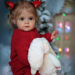 Realistlik Reborn Muddler Doll Maggi 24'' 60 cm pehmest riidest keha PP-puuvillast simulatsiooniga Nukk Wear Punane kampsun Armsad beebinukud lastele j&otilde;ulukingitus 60cm cloth body