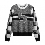 S&uuml;gis-talv Harajuku kootud kampsun Retro vintage t&auml;navar&otilde;ivad Pullover Halli triibuline žakaarv&auml;rvi naiste topsid C-271 One Size hall v&auml;rv