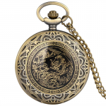 Moeehted Antiikne kuldne draakoni/sinise tulise draakoni kvartsist taskukell kaelakee ketiga meestele kingitusteks kuld