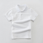 Laste polos&auml;rk: L&uuml;hikeste varrukatega puuvillane vormiriietus p&otilde;hikooli ja p&otilde;hikooli jaoks &ndash; valge v&otilde;i sinine (Suurused 100-190) Size 130cm