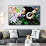 Popkunst T&auml;navagrafiti stiilis seinaplakat Moodne mood Kodu ruumi sisustus L&otilde;uendmaal Seinamaalikogu Pildid Tr&uuml;ki kunstiteos 20x30cm