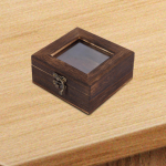 N&auml;idiste vitriinkasti kogumiskast l&auml;bipaistva tolmukindla varjundiga puidust ehete hoiukohaga 10cmx10cmx4.5cm