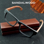 Clara Vida naturaalse sandlipuuga vintage-ruudukujulised kvaliteetsed optilised prilliraamid