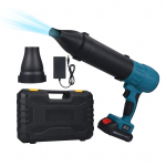 Jet-puhur 21V Jet-turbopuhur V&otilde;imas &otilde;hupuhur 1500 mAh akuga ja 3 vahetatavat otsikut EU PLUG sinine