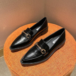 Platvorm Muffin Kingad One Pedal Lazy Loafers S&uuml;gis- ja Talvised Briti stiilis v&auml;ikesed nahast kingad Naiste Retro &uuml;hekordsed kingad suured ja v&auml;ikesed kingad 34 must